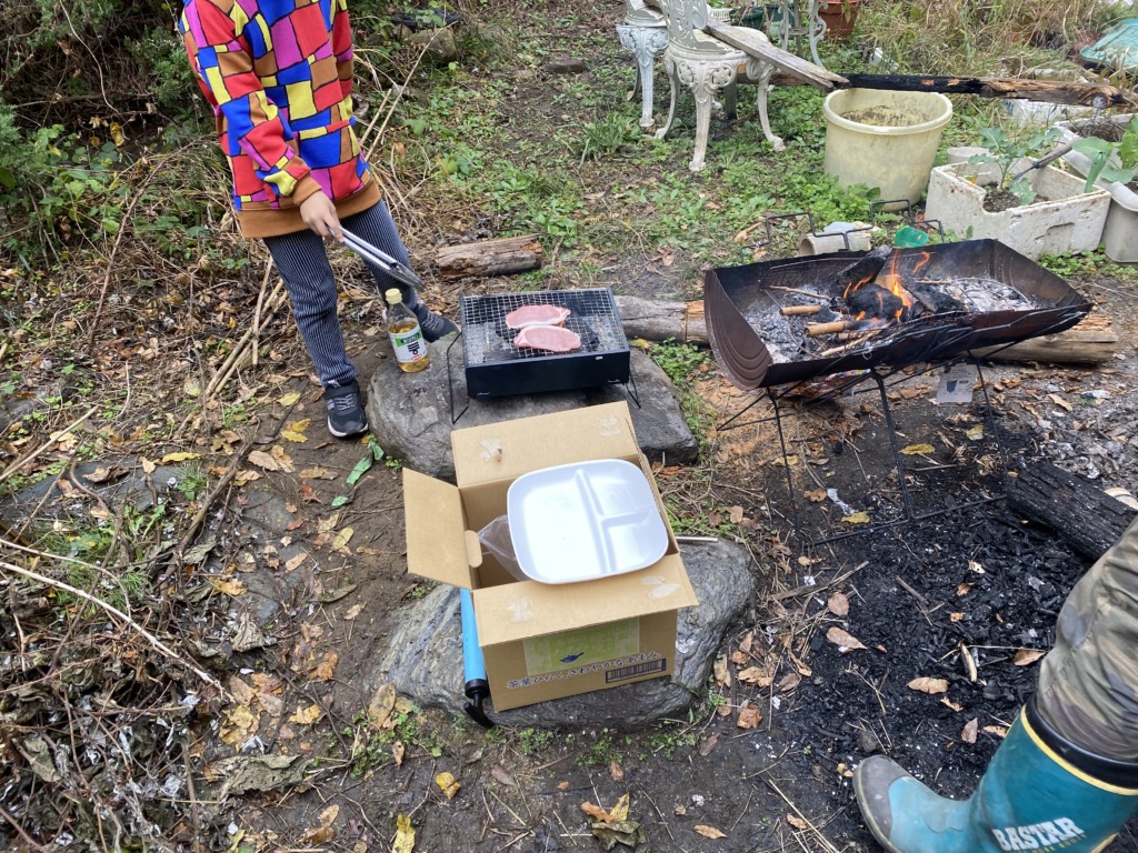 お庭でプチBBQ